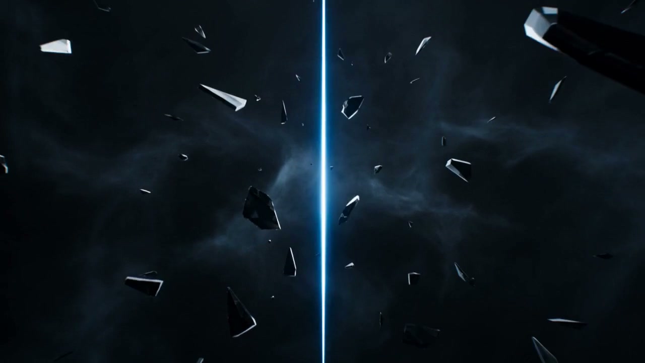 A single beam of light through dark debris