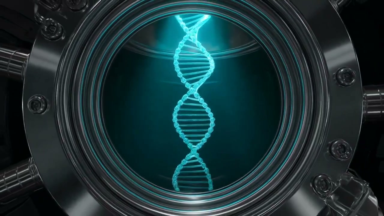 Glowing helix sealed behind a porthole