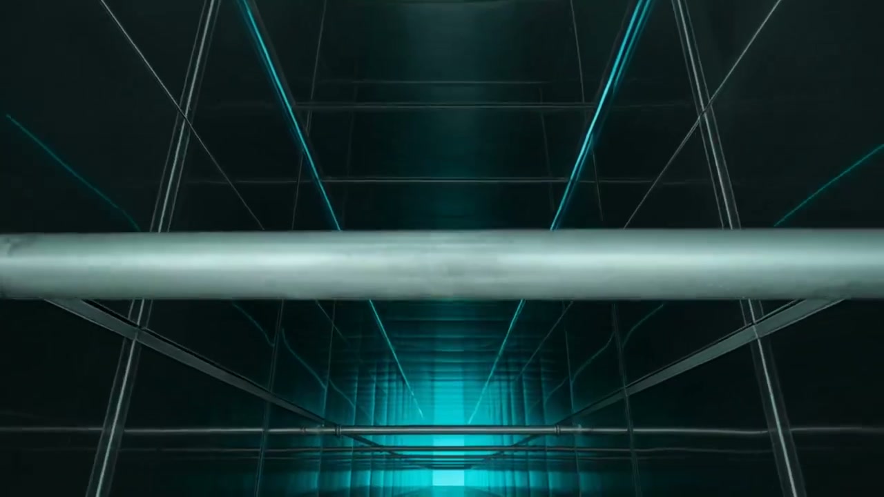 Glowing cyan shaft rings