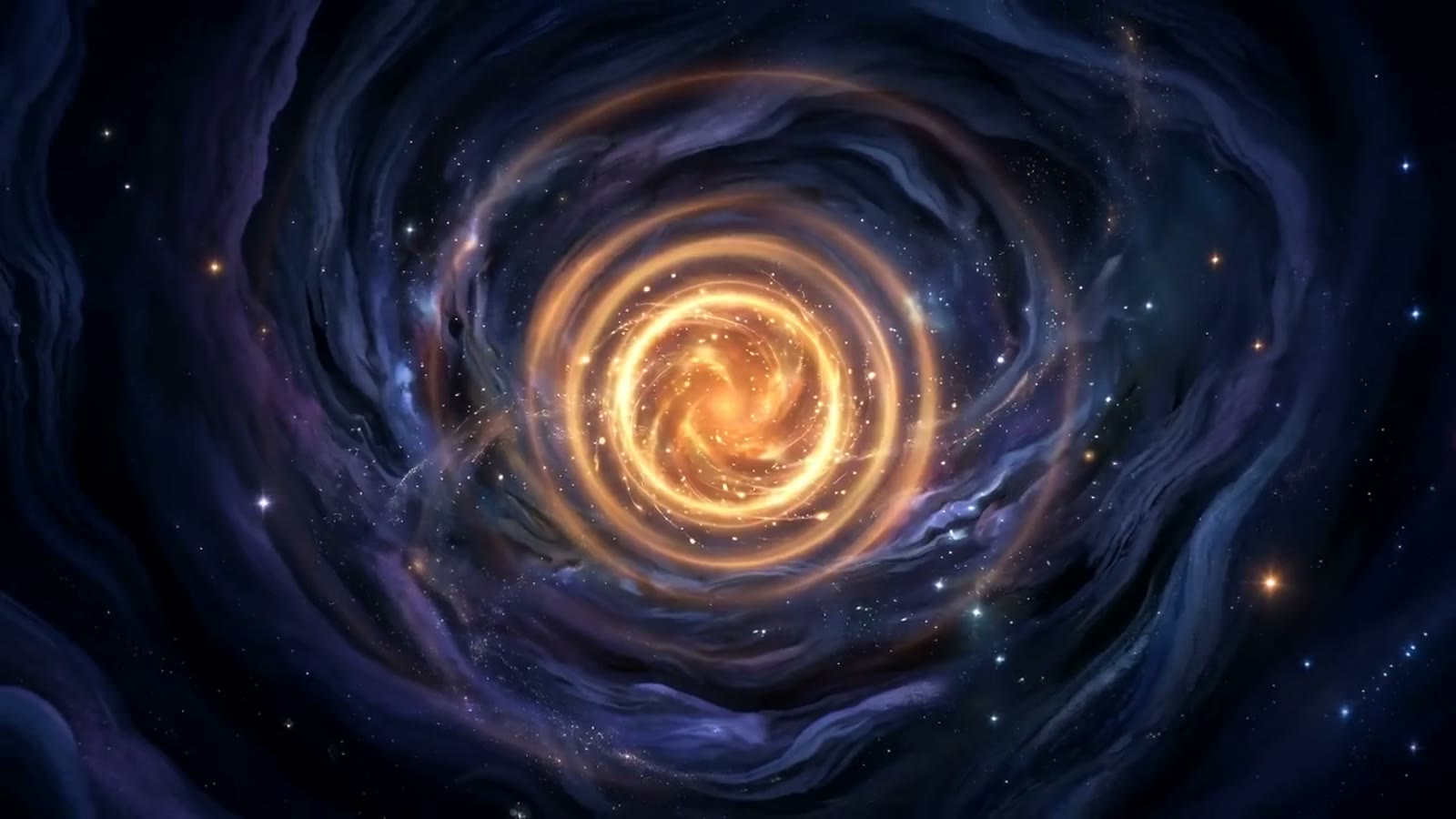 A calm indigo spiral galaxy turning